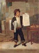 James H. Cafferty Newsboy Selling New-York USA oil painting reproduction